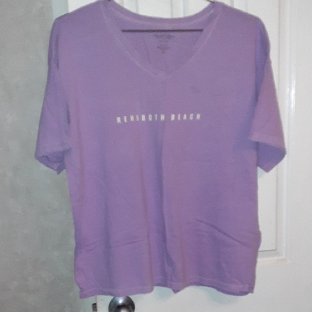 Purple V-Neck "Rehoboth Beach" Women's Tee Sz 1x